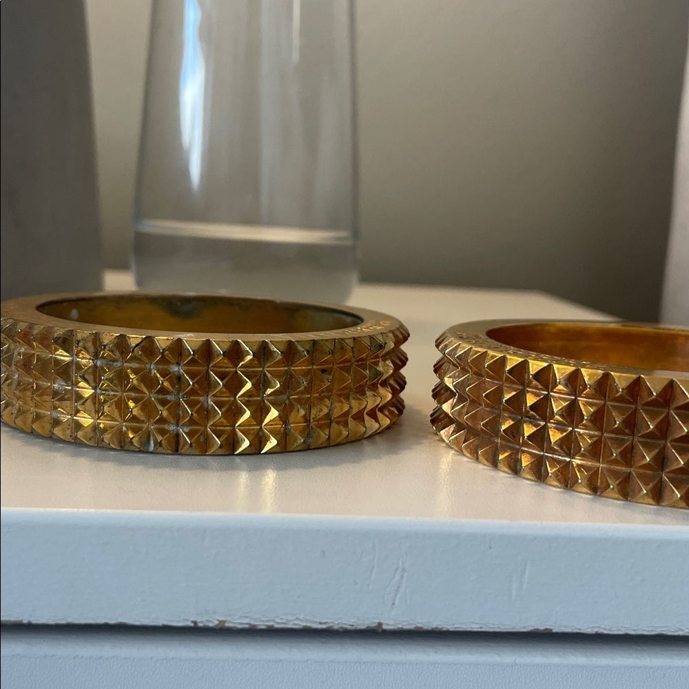 Burberry Gold-Tone Round Bangle Bracelets (2) - Picture 4 of 4